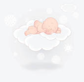 Sleeping Angel Baby Clipart Cute Baby Sleeping On Cloud