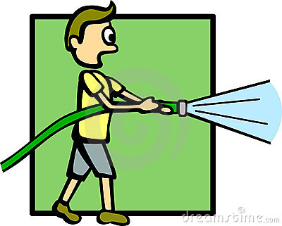 Boy With A Water Hose Vector Illustration Stock Photos   Image