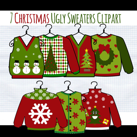 Christmas Clip Art Ugly Christmas Sweater Clipart Tacky Sweater