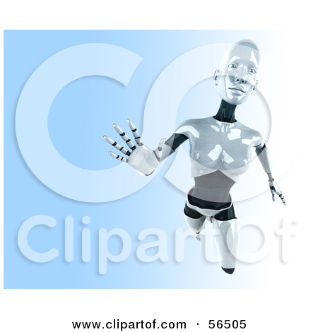 Clipart 3d Futuristic Female Sci Fi Robot Standing 2   Royalty Free