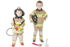 Cute Little Boys In Fireman S Outfit Stock Images