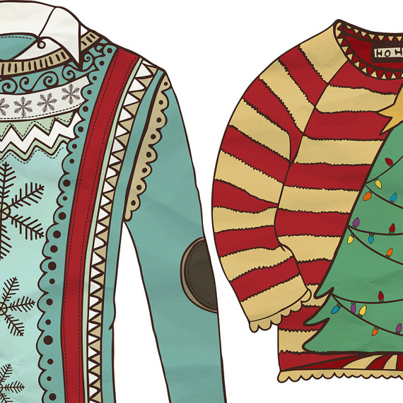 Fishscraps   Ugly Sweater Christmas Clip Art Ugly Sweater Clipart