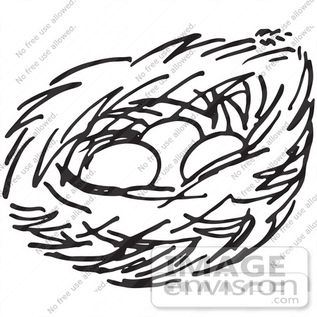 Nest Clipart Black And White  61699 Clipart Of A Nest With
