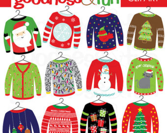 Ugly Christmas Sweaters Clip Art Designs