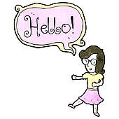 Just Saying Hello Clipart Cartoon Woman Saying Hello