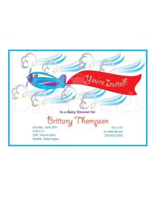 Printable Airplane Baby Shower Invitation Template