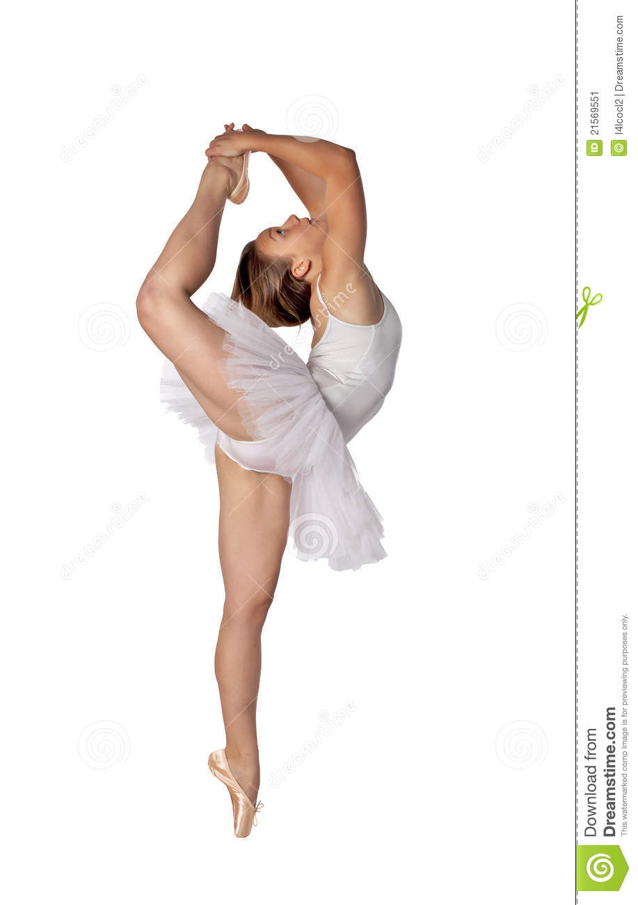 Young Female Ballerina Demonstrating An Advanced Ballet Position