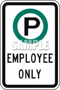 Employee Parking Only Sign   Royalty Free Clipart Picture