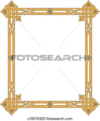 Gold Rectangle Frame View Large Clip Art Graphic