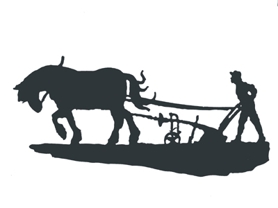 Horse And Plow Silhouette