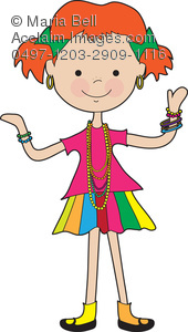 Little Girl Wearing Jewelry Clipart Image   Acclaim Stock Photography