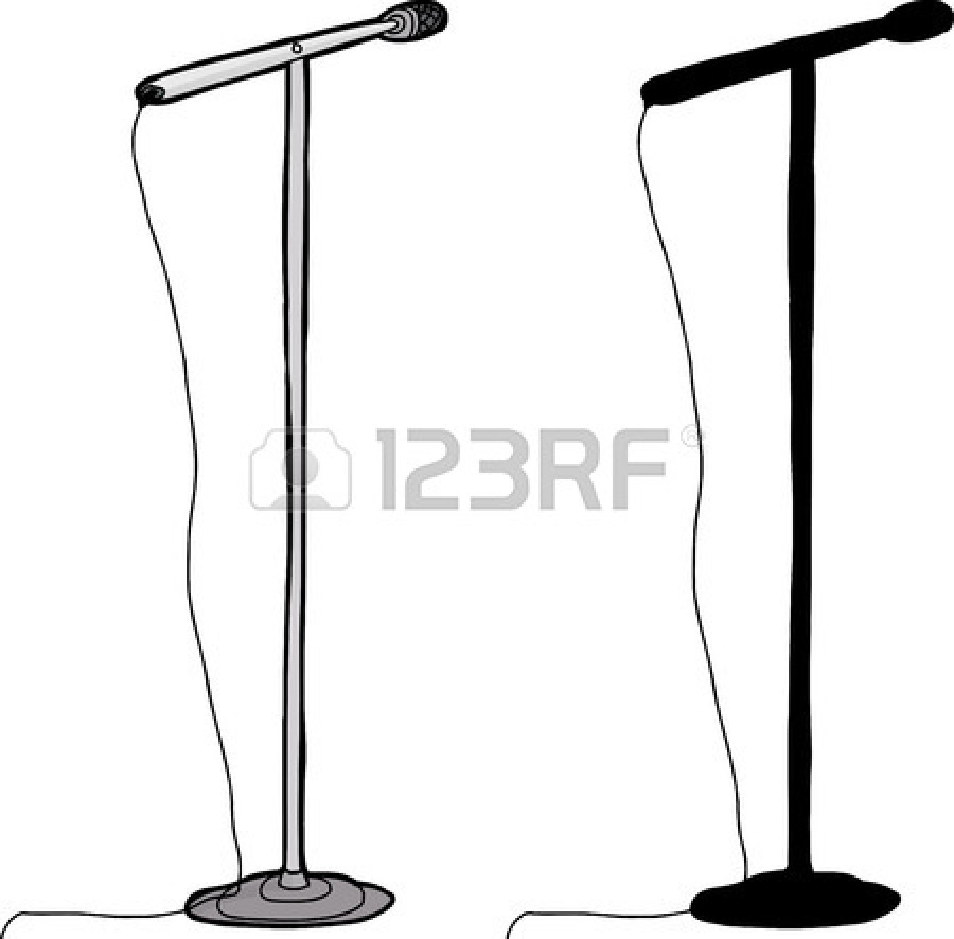 Microphone Stand Clip Art 27236134 Cartoon And Silhouette Microphone