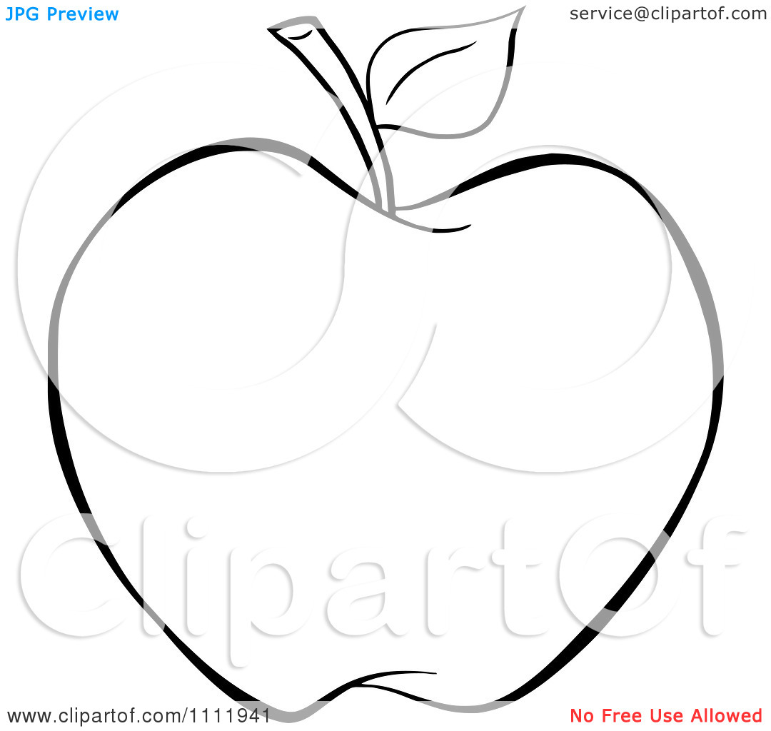 Apple Outline Clip Art Clipart Outlined Apple Royalty Free Vector