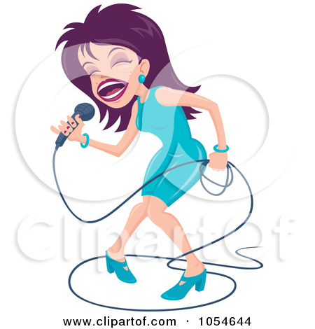 Free Vector Clip Art Illustration Of A Purple Haired Female Singer