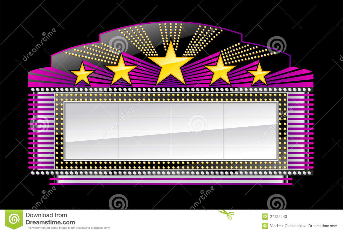 Movie Marquee Clipart Black And White Marquee Banner Black