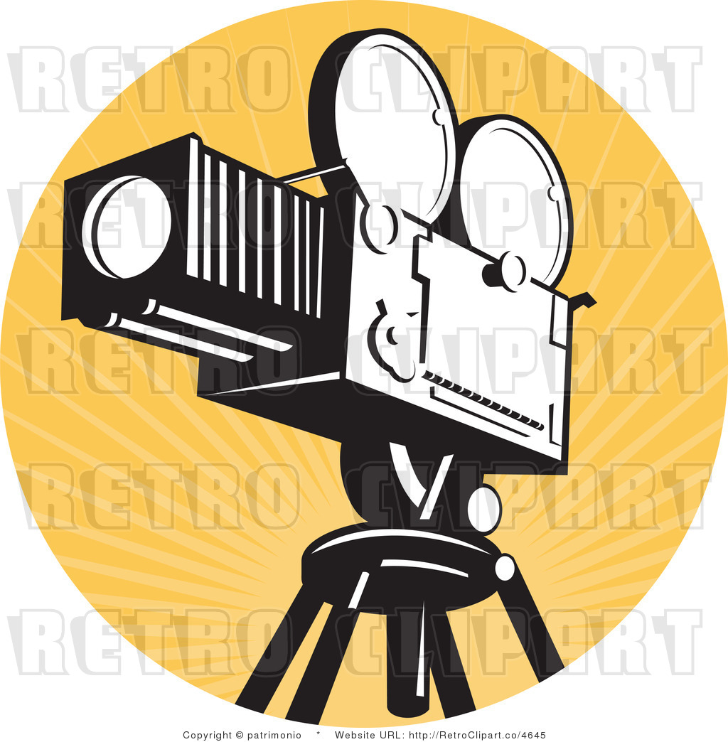 Royalty Free Retro Vector Clipart Of A Vintage Movie Film Camera And