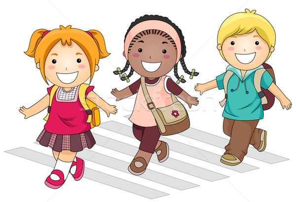 Stock Photo   Stock Vector Illustration   A Small Group Of Kids