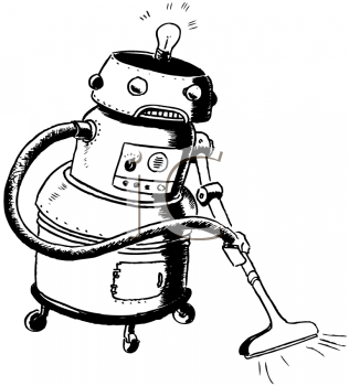 Vintage Cartoon Of A Robot Maid   Royalty Free Clip Art Picture