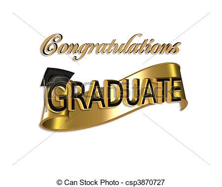 Gold And Black Digital Art With 3d Gold Text Congratulations Graduate