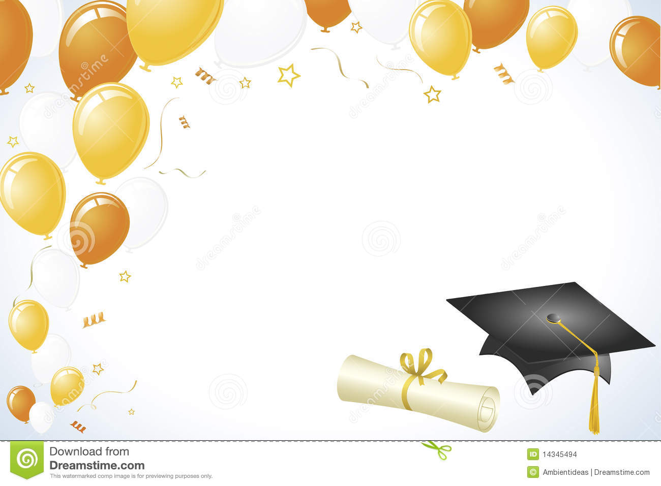 Graduation Design With Gold And Yellow Balloons Stock Images   Image