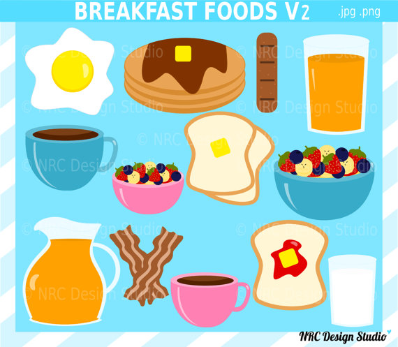 Breakfast Foods Clip Art   Digital Breakfast Foods Clipart   Pancakes