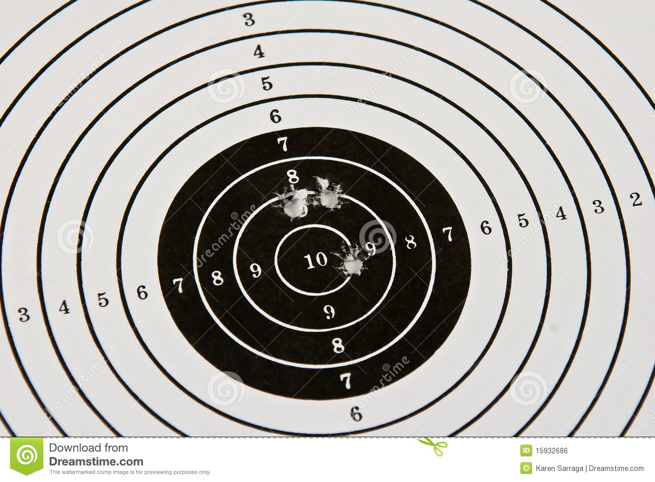 Bulls Eye Target With Bullet Holes Royalty Free Stock Image   Image