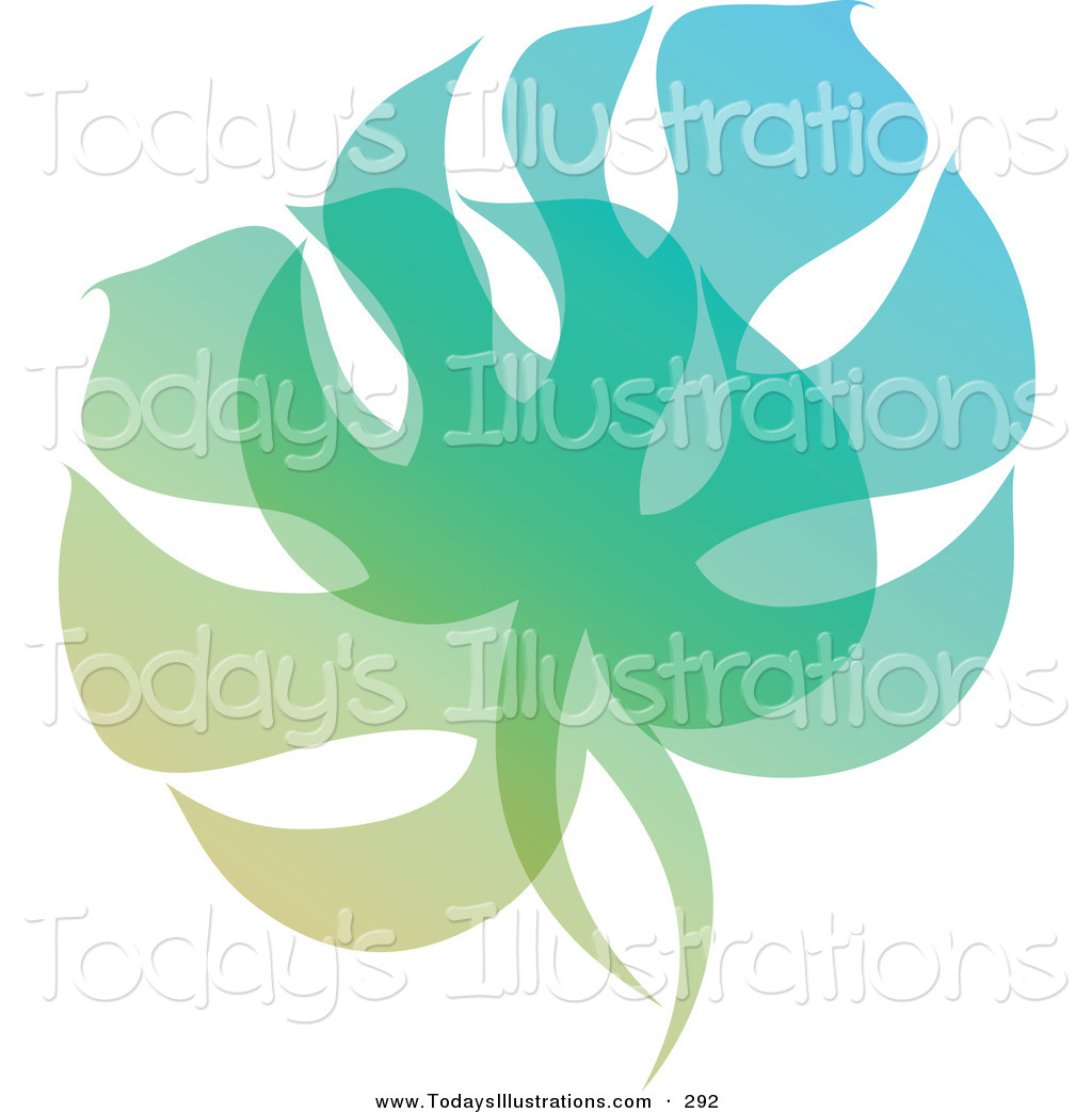 Larger Preview  Clipart Of A Gradient Leaf Overlay Logo Icon On A