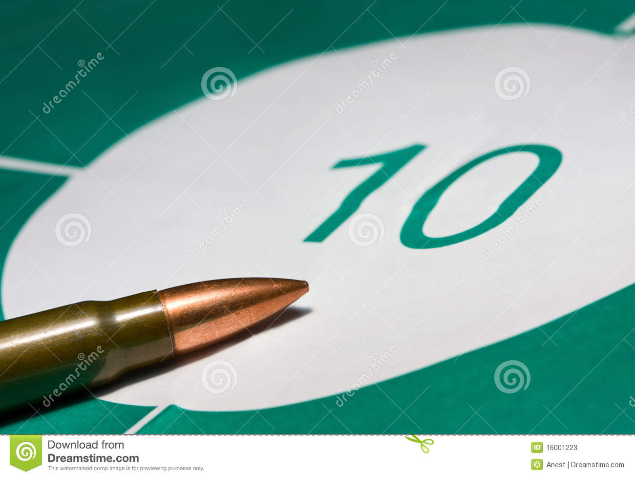 Macro Of Bullet On Bullseye Stock Photos   Image  16001223