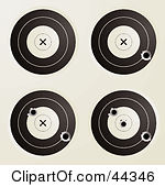 Royalty Free Rf Clip Art Of Assorted Targets With Bullet Holes