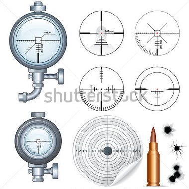 Sniper Target Scopes Optic Sight Cross Hairs Target And Bullet