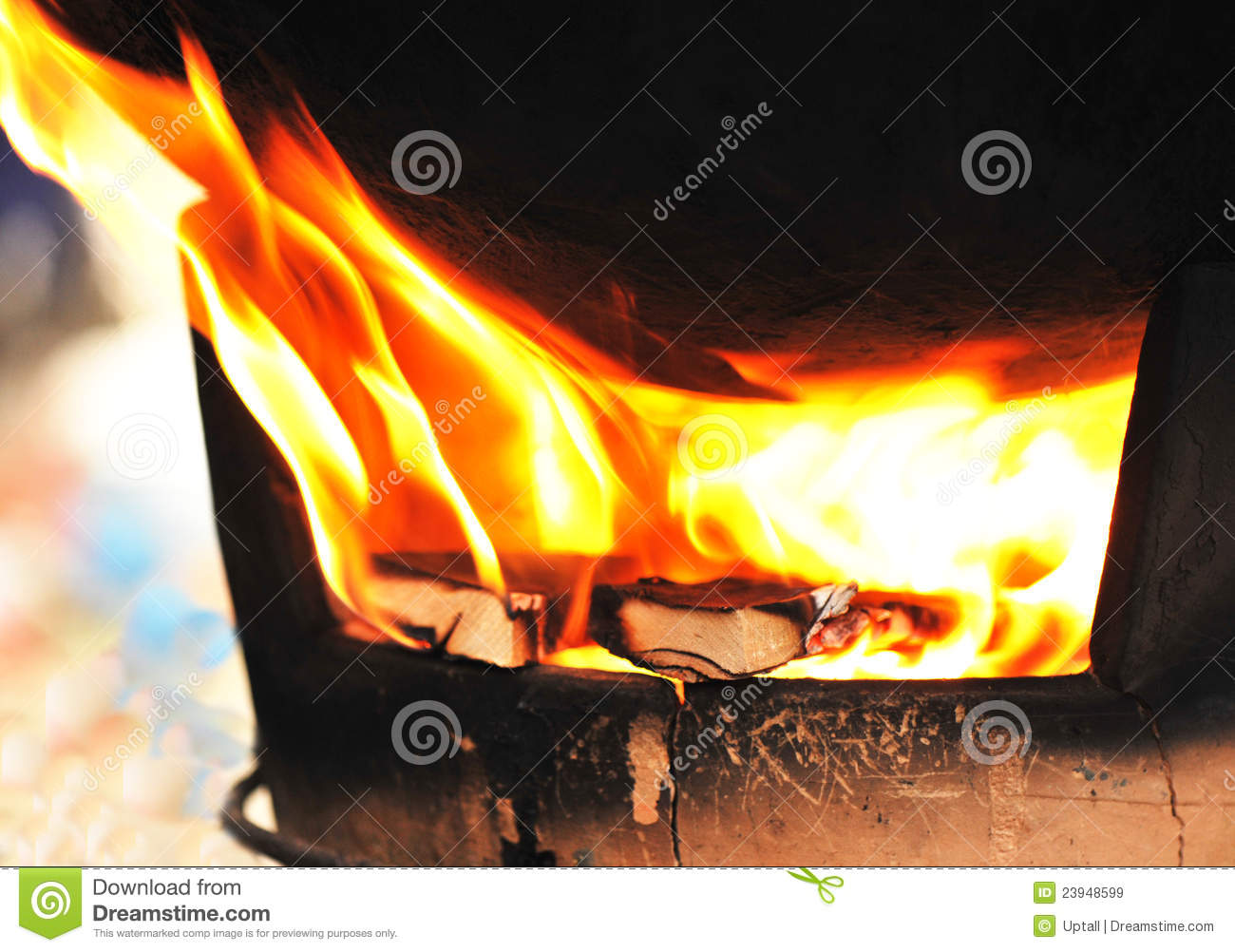 Wood Fire And Old Stove Royalty Free Stock Images   Image  23948599