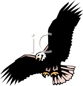 Clipart Bird Silhouette Clipart Eagle With Raised Wings Clipart    