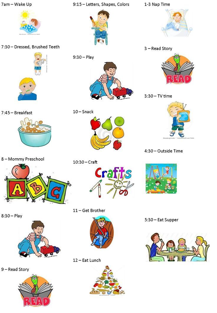 Preschool Daily Schedule Chart Clipart   Free Clipart