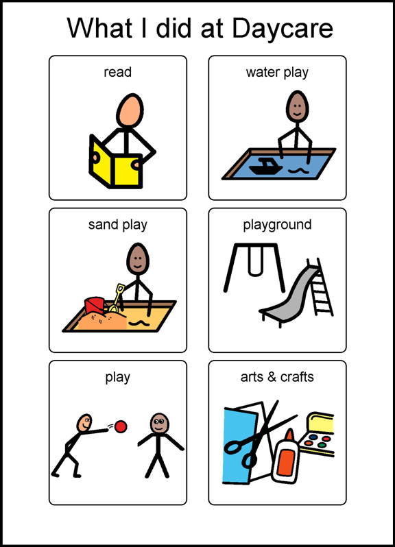 Preschool Daily Schedule Clipart What I Did At Daycare 1