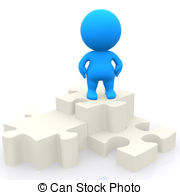3d Podium Puzzle   3d Person On A Podium Puzzle Isolated