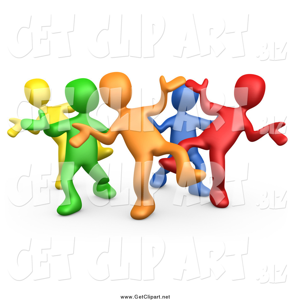 Art Of A 3d Colorful Group Dancing And Having Fun At A Party By 3pod