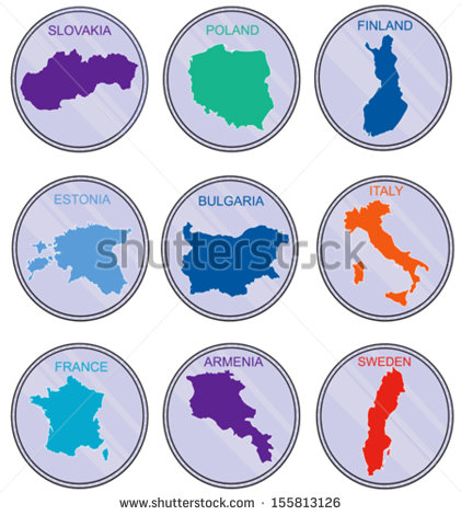 Countries Of The World On The Coins Earth Map Derived From