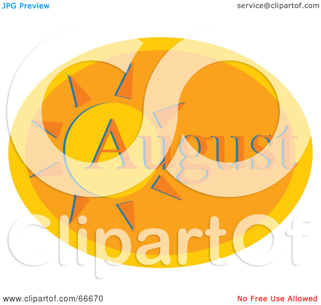 Royalty Free Rf Clipart Illustration Of A Month Of August Hot Sun