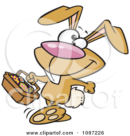 Clipart Boxer Bunny Rabbit Punching   Royalty Free Vector Illustration
