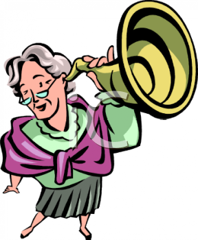 Old Woman Holding An Ear Trumpet Clipart Clipart Image