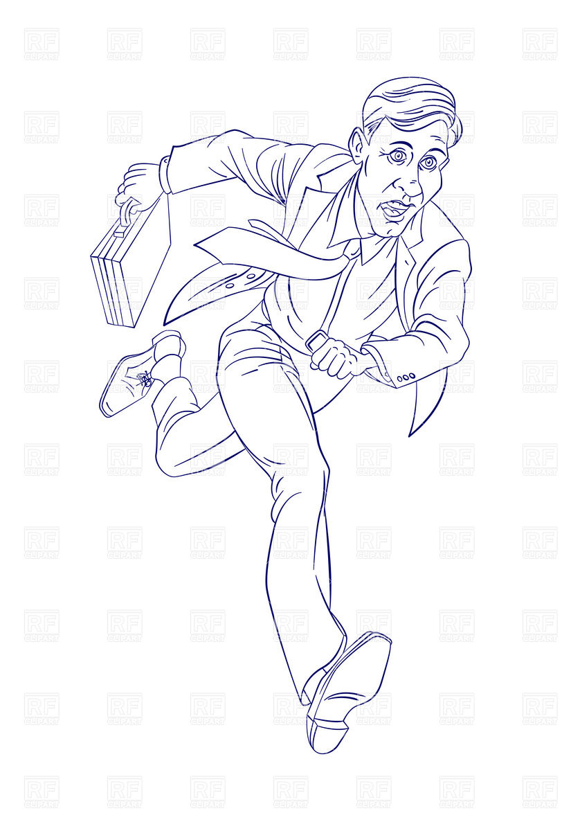 Running Businessman With Briefcase In A Big Rush Business Finance