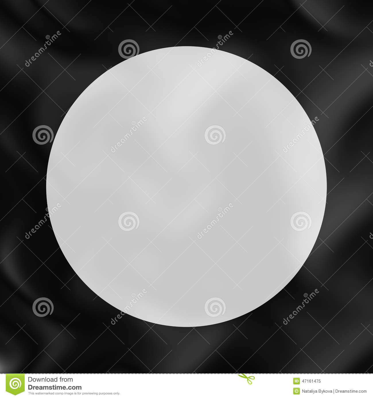 White Circle On Black Silk 3d Abstract Background Stock Illustration