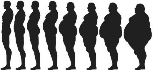 Black And White Photo Of Thin Man To Obese Man Silhouette Showcasing