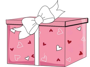 Gift Clipart Image   Valentine Present Wrapped In A Ribbon And A Box