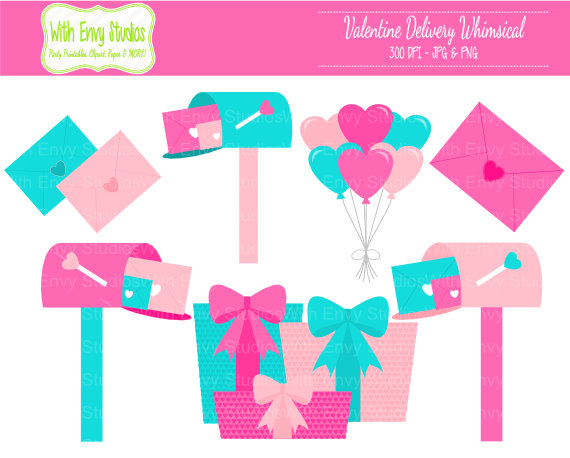 Valentine Mailbox Clipart Valentine Clipart Valentine Digital Clipart