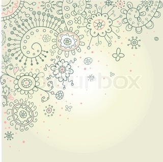 Vector Of  Hand Drawn Abstract Henna Doodles And Flowers Vector