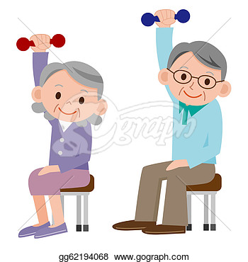 Clipart   Exercising Senior  Stock Illustration Gg62194068
