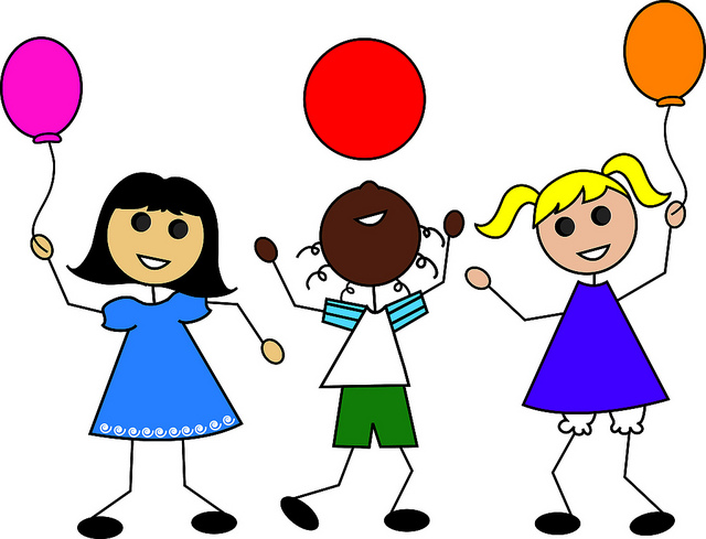 Clip Art Illustration Of Cartoon Kids With Balloons   Flickr   Photo