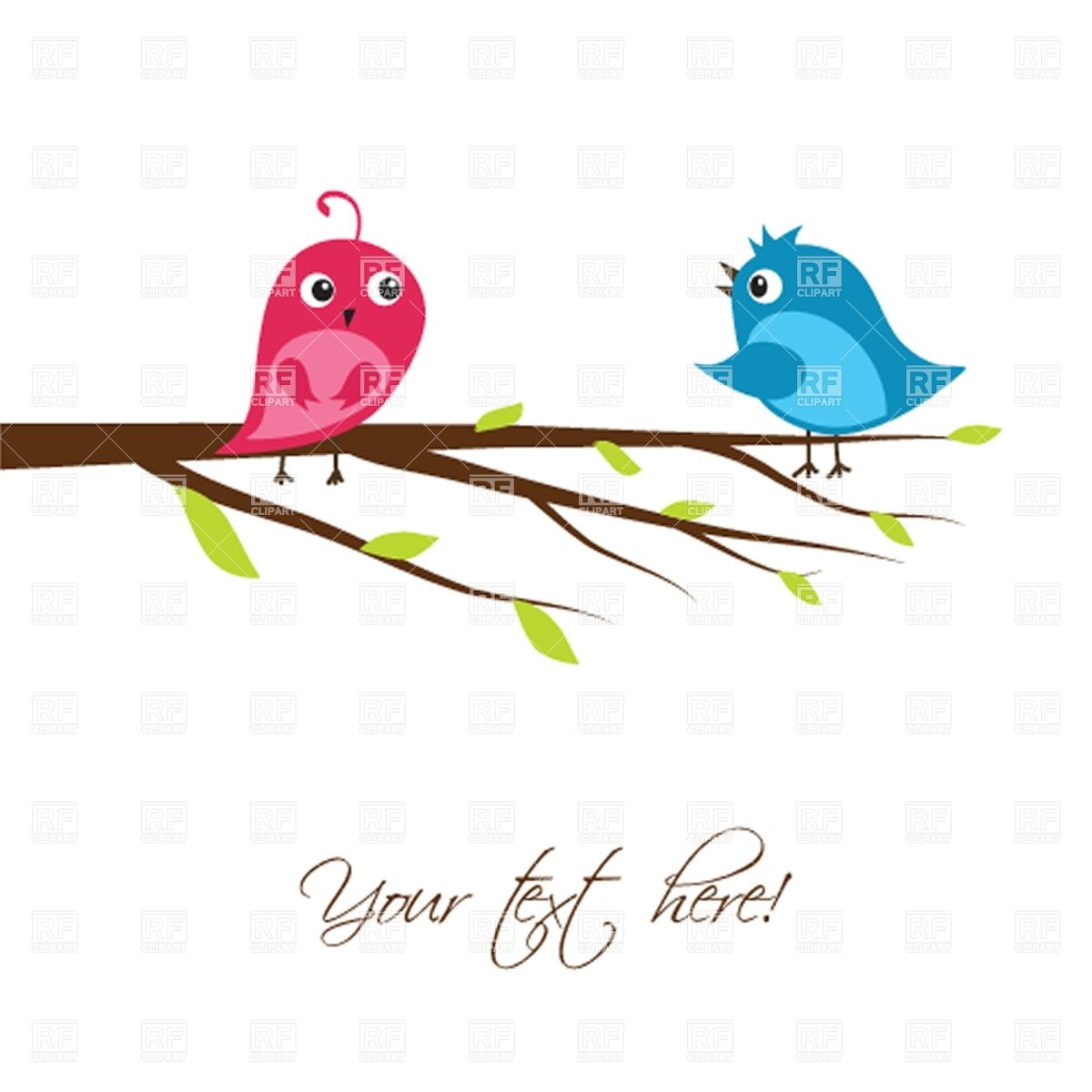 Couple Of Cute Birds On The Tree Branch Plants And Animals Download