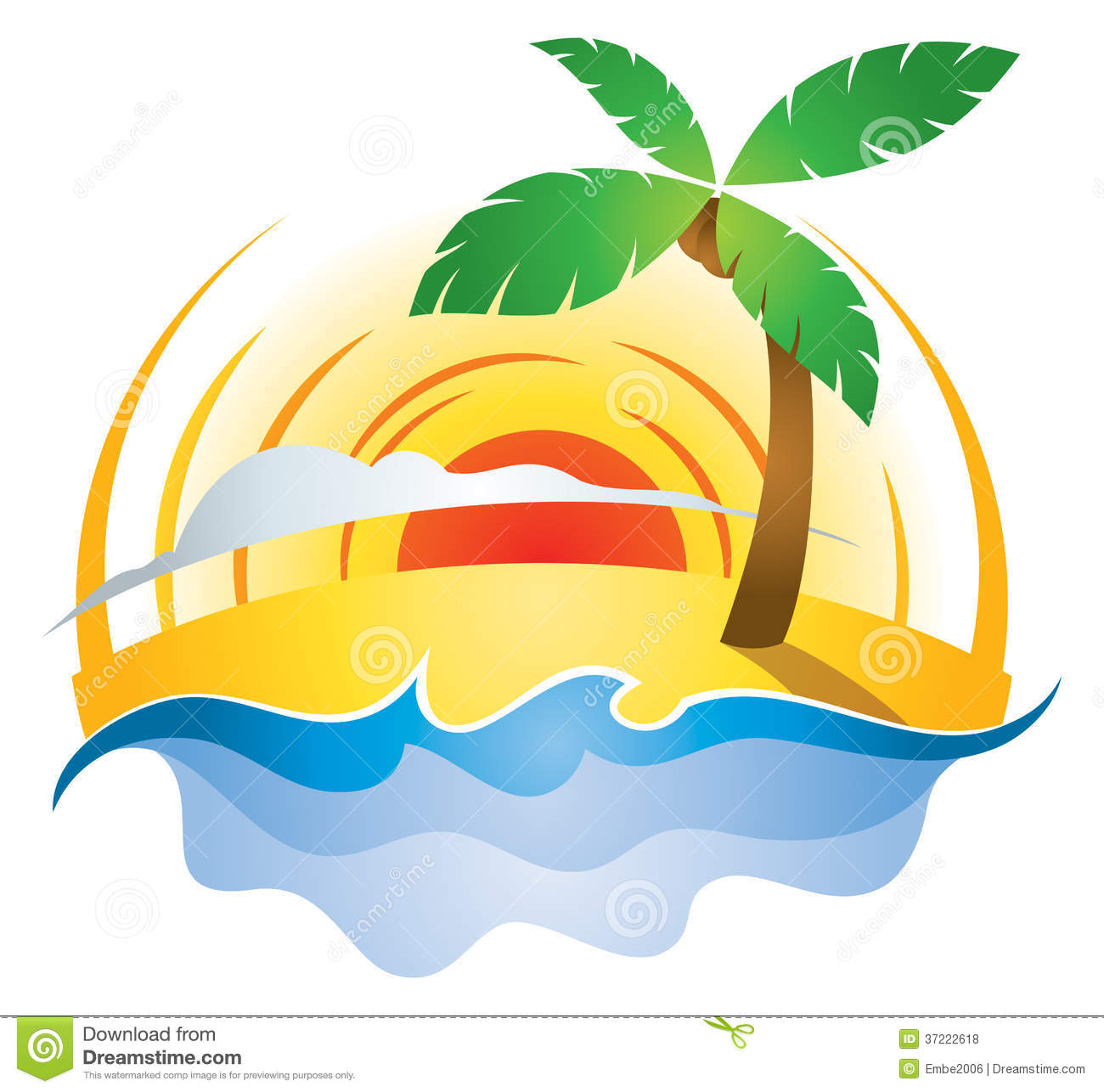 Beach Sunset Logo Royalty Free Stock Photos   Image  37222618